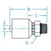 Male Boss O-Ring Rigid - MB-12-12-W