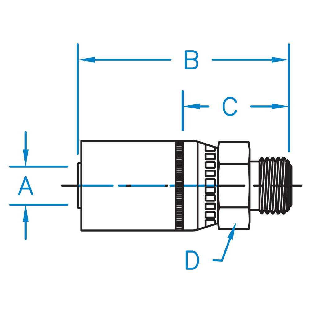 Mf Male O Ring Face Seal Rigid Mf 08 08 Kurt Hydraulics