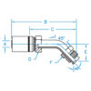 45° SAE Male Inverted Flare 45° Bent Tube - MIX45-04-04-R5