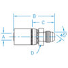 MS - 45° SAE Male Rigid - MS-04-06