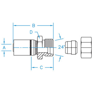 MALE FLARELESS WITH NUT AND CUTTING RING