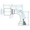 CAT FLANGE 90° Bent Tube - CAT90-20-24-6W