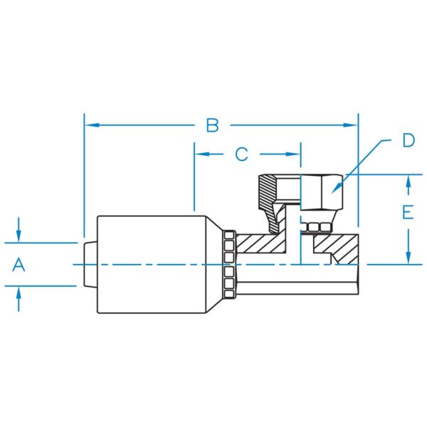 FEMALE BRITISH 60 PARALLEL SWIVEL 90 BLOCK