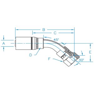 KOMATSU JIS 30 SEAT - 45 BENT TUBE FEMALE SWIVEL