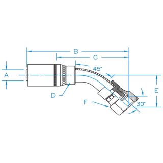 KOMATSU JIS 30 SEAT - 45 BENT TUBE FEMALE SWIVEL