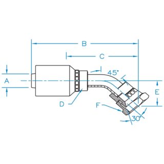 Komatsu JIS 30° Seat 45° Bent Tube Female Swivel