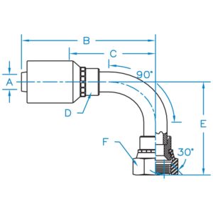 KOMATSU JIS 30 SEAT - 90 BENT TUBE FEMALE SWIVEL